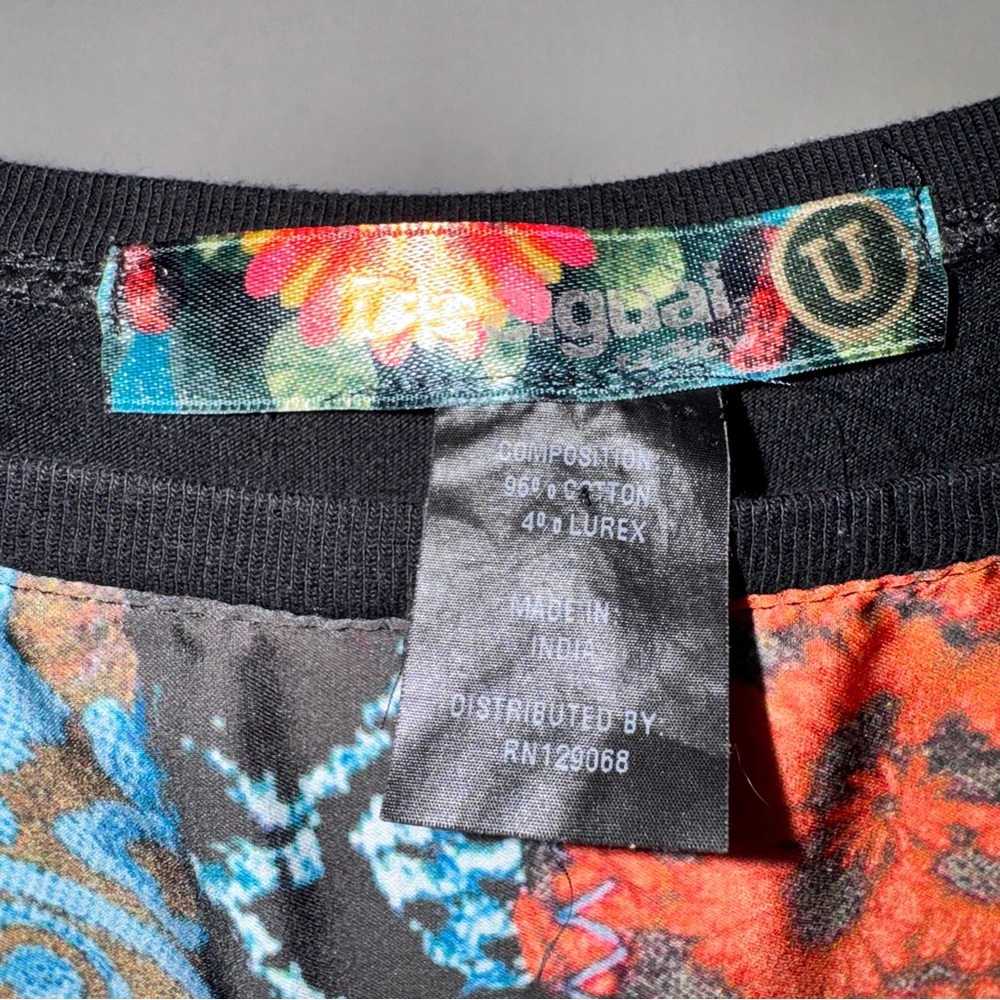 Desigual Multicolor Patchwork Blouse Size U. Art … - image 2